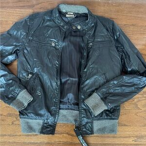 Tommy Hilfiger Bomber jacket black with black and white stripe stretch border